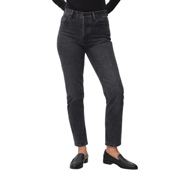 Everlane High Rise Slim Straight Cigarette Jeans 24 Ankle Length Stretch Black - Picture 12 of 13